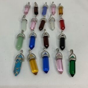 Multicolor crystal pointed pendant necklace NWT